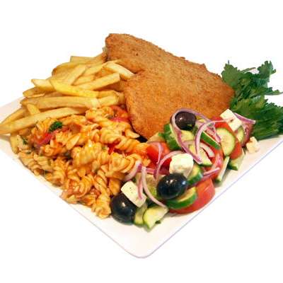 Schnitzel Salad Pack with Chips