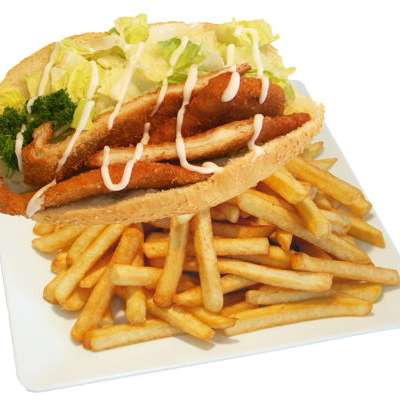 Chicken Schnitzel Fresh Bread Roll with Chips