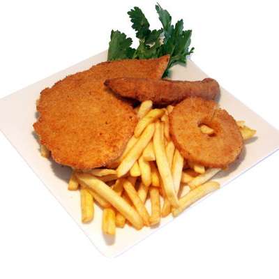 Schnitzel Hawaiian Pack with Chips