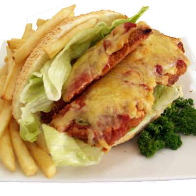 Chicken Parma Fresh Bread Roll with Chips