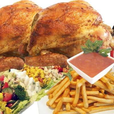 2 Chickens - Family Salad Dinner and 1.25ml Drink