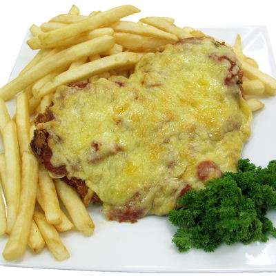 Chicken Parmigiana with Chips
