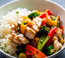 Garlic & Pepper sauce with rice (Lunch)